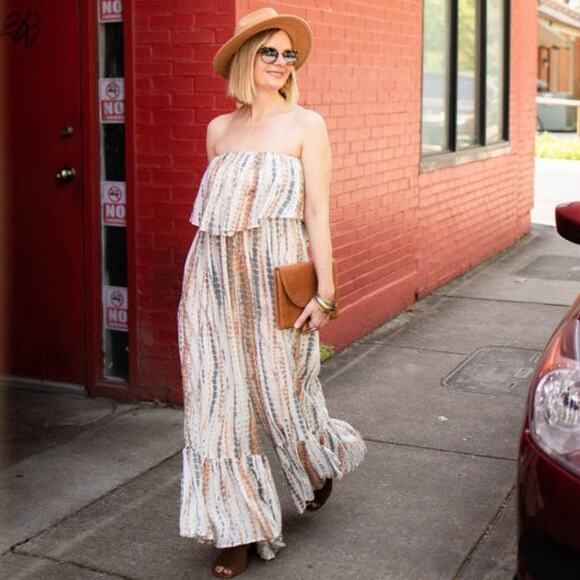 Free People Summer Vibes Tie Dye Tube Romper Size Small - Picture 1 of 8